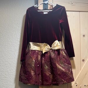 Bonnie Jean Burgundy and Gold Kids Dress